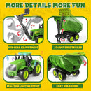 Remote Control Green Farm Tractor for Kids with Loader, Sounds, Lights, and Trailer Magic Cars 4