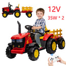 12V Electric Ride-On RC Tractor Toy for Kids with Detachable Trailer Magic Cars 1