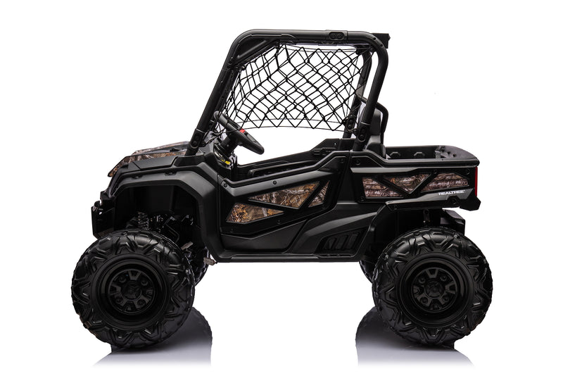 24V Battery-Powered Kids Realtree Camo UTV Ride-On Toy with Remote Control for Boys 3+ Magic Cars 2