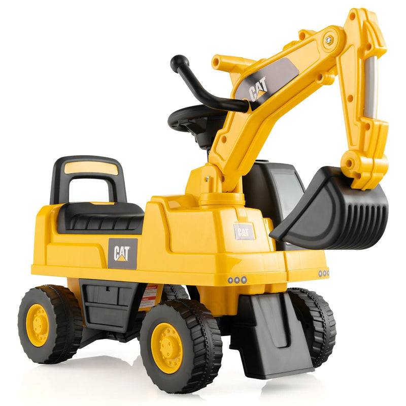 Kids Ride-On Excavator Toy with Rotatable Digging Bucket and Hidden Storage Magic Cars 0