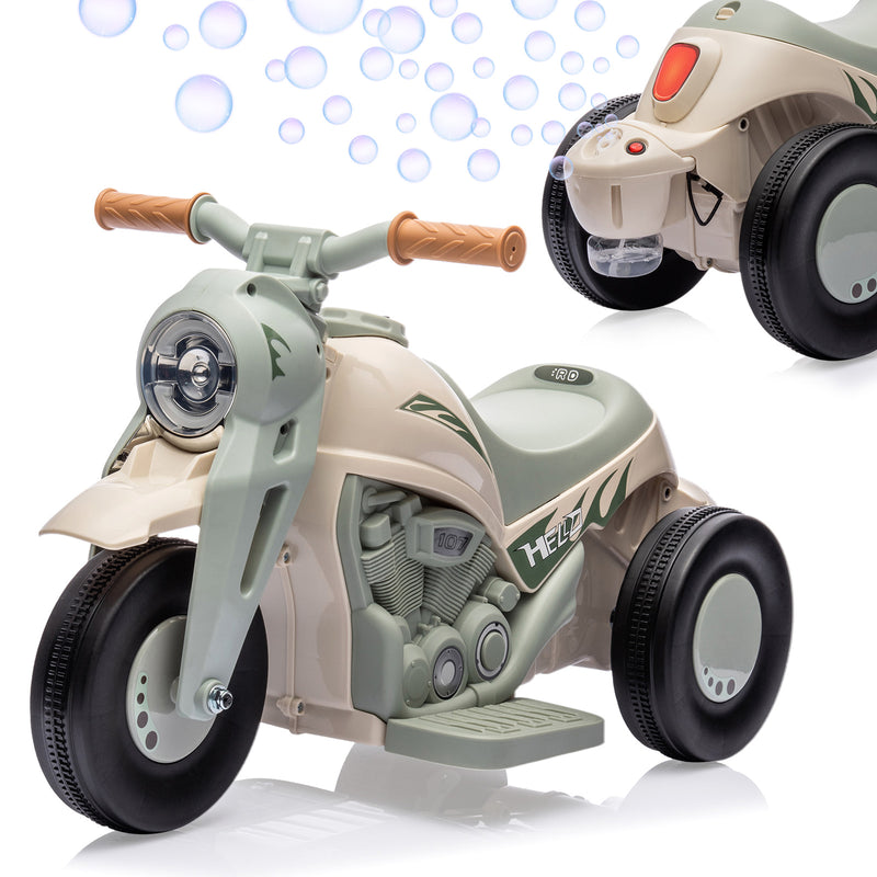 Battery-Powered Kids 3-Wheel Ride-On Motorcycle with LED Headlight and Bubble Function Magic Cars 17