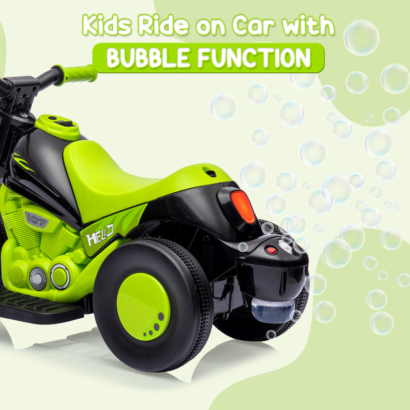 Battery-Powered Kids 3-Wheel Ride-On Motorcycle with LED Headlight and Bubble Function Magic Cars 22