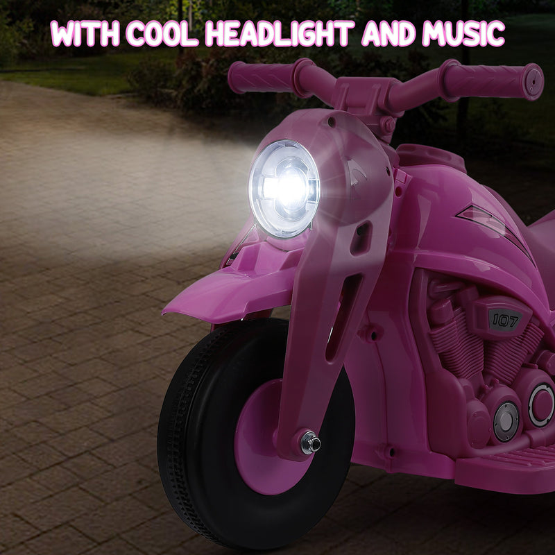 Battery-Powered Kids 3-Wheel Ride-On Motorcycle with LED Headlight and Bubble Function Magic Cars 9