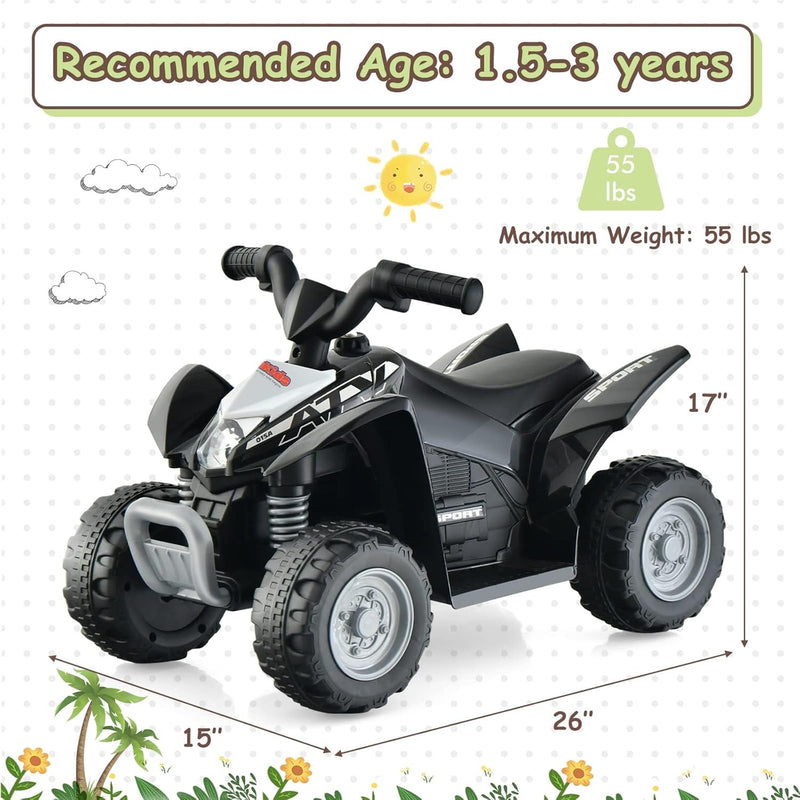 6V Electric Ride-On 4-Wheeler ATV for Toddlers Battery-Powered Vehicle Magic Cars 6