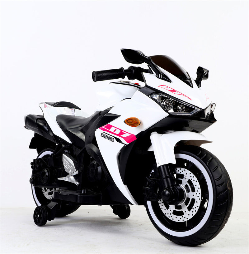 12V Kids Electric Ride-On Motorcycle with Training Wheels and LED Lights Magic Cars 4