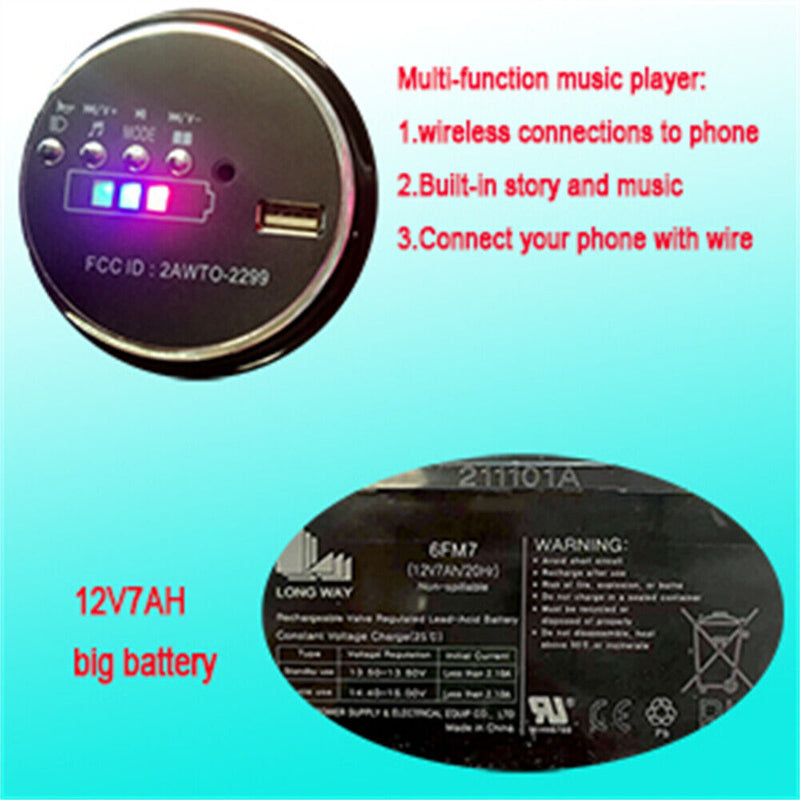 12V Kids Electric Ride-On Motorcycle with Training Wheels and LED Lights Magic Cars 8