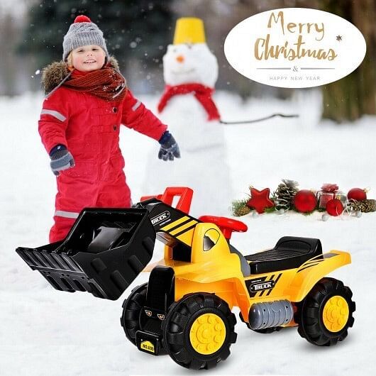 Ride-On Kids Bulldozer Toy Truck with Adjustable Bucket for Ages 3 and Up Magic Cars 2