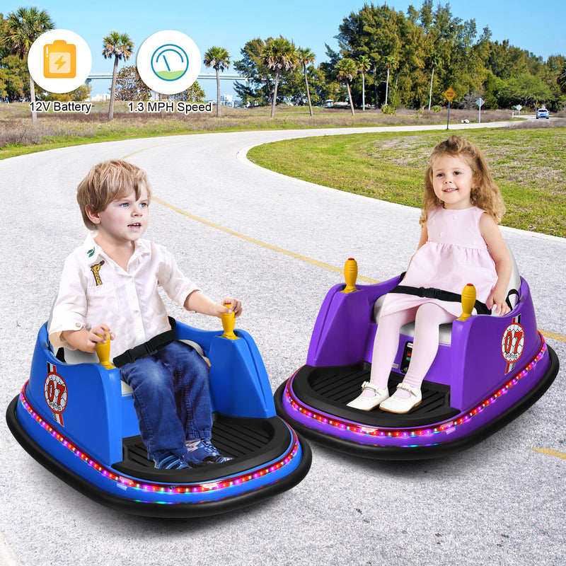 12V Kids Ride-On Bumper Car with 360° Spin and Remote Control Blue Magic Cars 6
