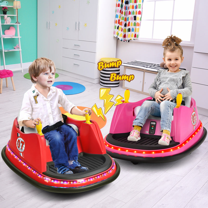 12V Pink Kids Ride-On Bumper Car with 360° Spin and Remote Control Magic Cars 2