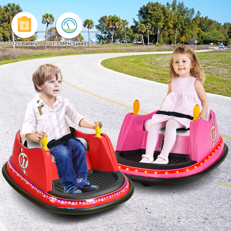 12V Pink Kids Ride-On Bumper Car with 360° Spin and Remote Control Magic Cars 5
