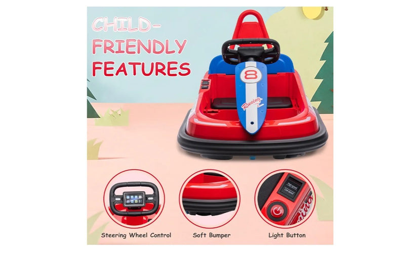 6V Electric Ride-On Bumper Car for Toddlers with 2 Speeds and Lights Magic Cars 5