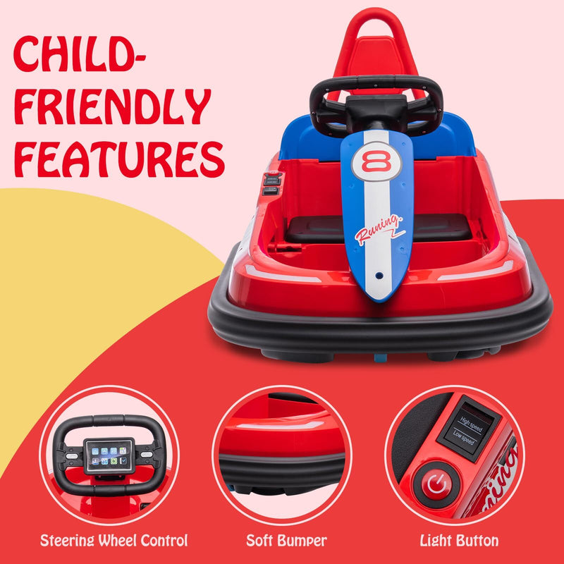 6V Electric Ride-On Bumper Car for Toddlers with 2 Speeds and Lights Magic Cars 7