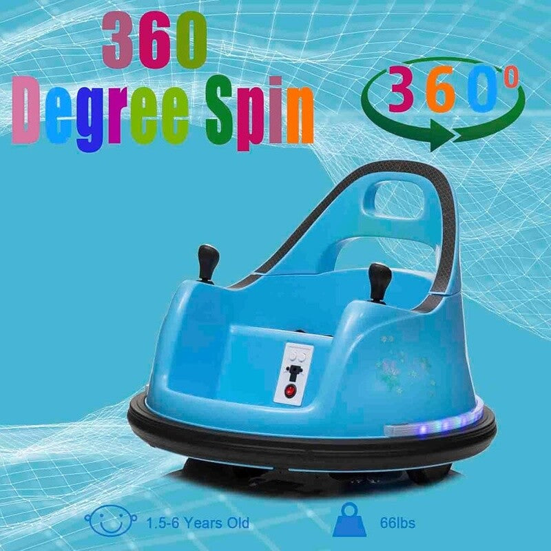 12V Remote Control Ride-On Bumper Car for Toddlers with 360-Degree Spin, Indoor and Outdoor Use Magic Cars 2