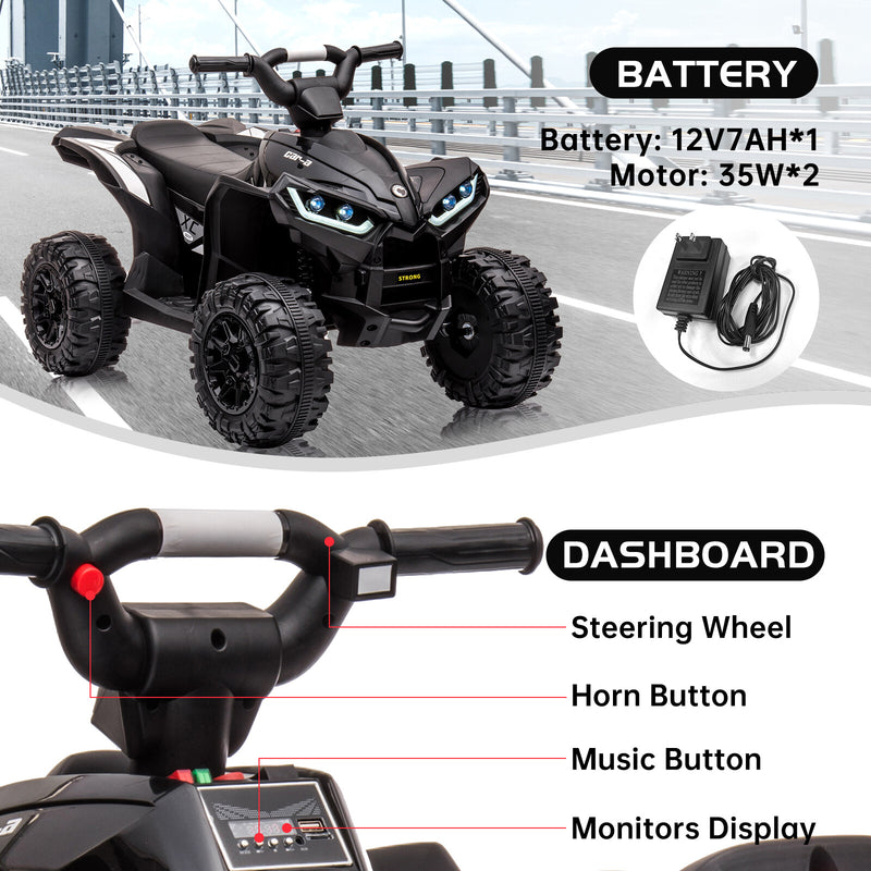 12V Battery-Powered Kids Ride-On Car with Remote Control, Music, and LED Lights Magic Cars 2