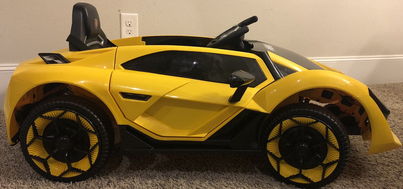 12V Battery-Powered Kids Ride-On Car with Remote Control Yellow Magic Cars 1