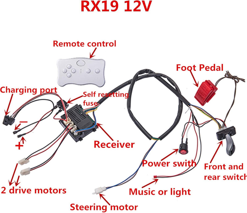 12V Kids Ride-On Car with DIY Modified Harness and Remote Control Set Magic Cars 2