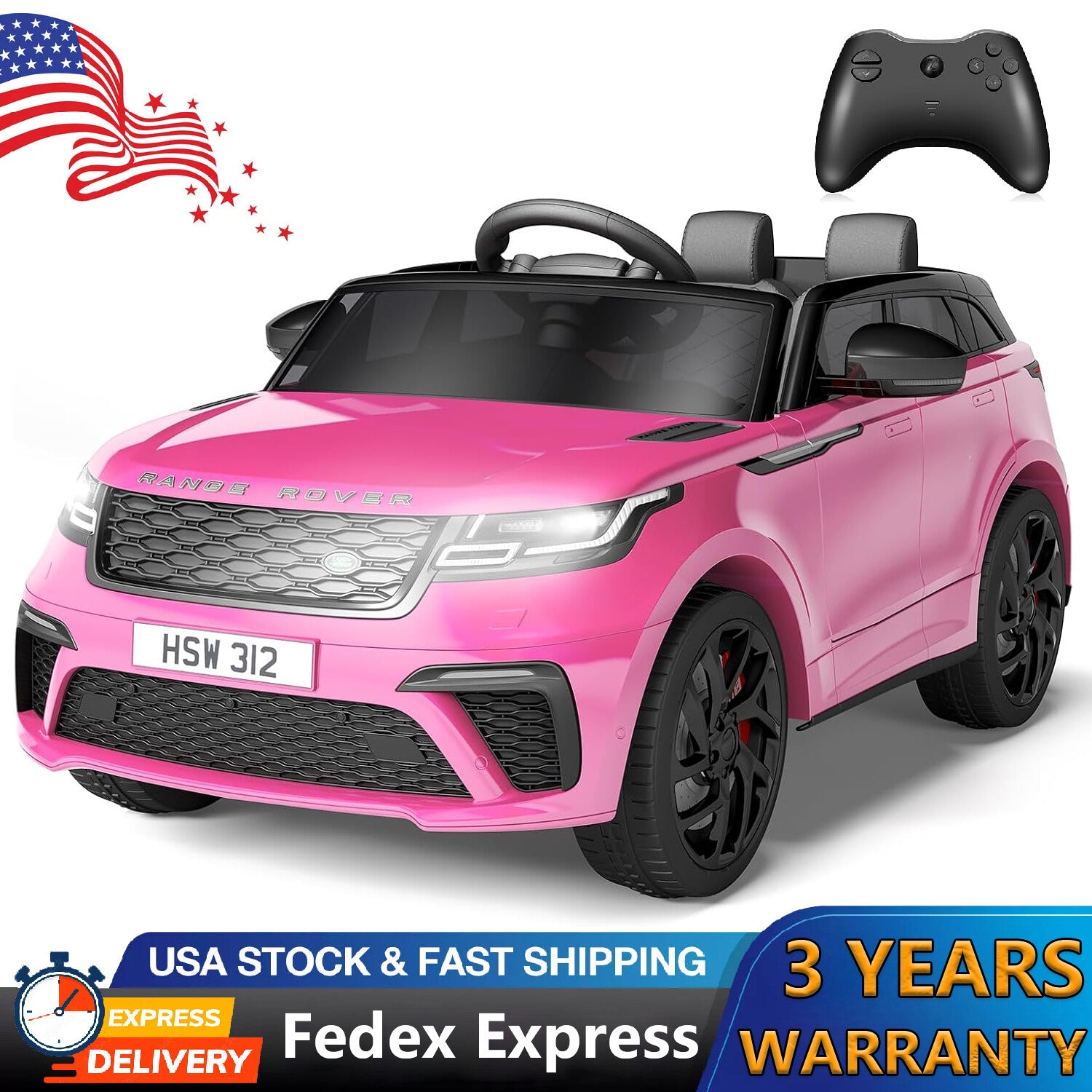 12V Licensed Land Rover Kids Ride-On Electric Car with MP3 Player and