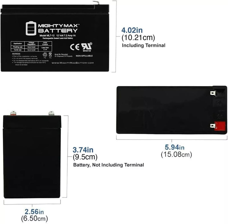 12V 7Ah Replacement Battery for Kids Electric Ride-On Cars Magic Cars 1