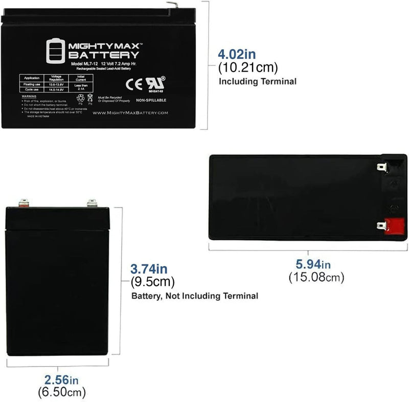 12V 7Ah Replacement Battery for Kids Electric Ride-On Power Wheels Car Magic Cars 5