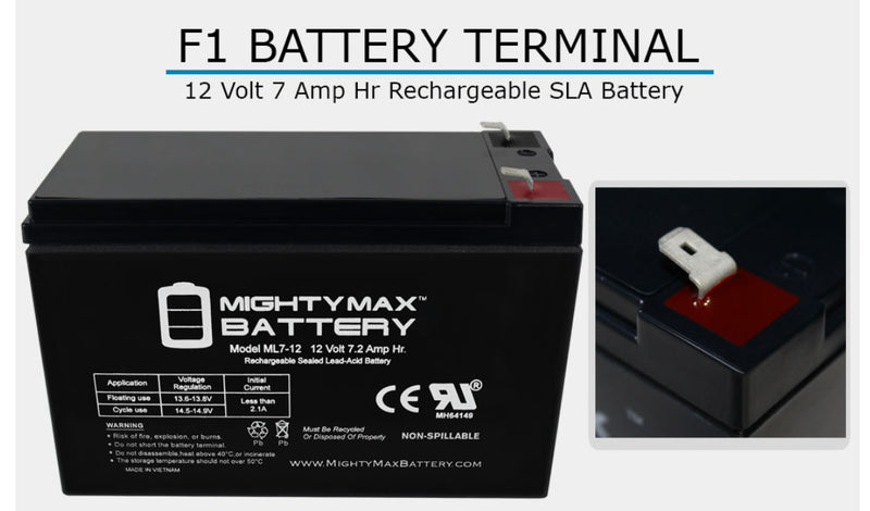 12V 7Ah Replacement Battery for Kids Electric Ride-On Power Wheels Car Magic Cars 6