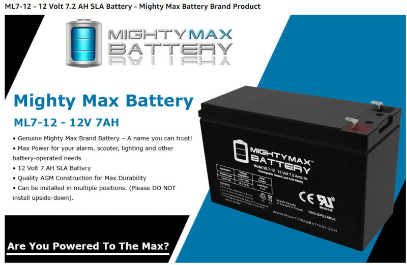 12V 7Ah Replacement Battery for Kids Electric Ride-On Power Wheels Car Magic Cars 8