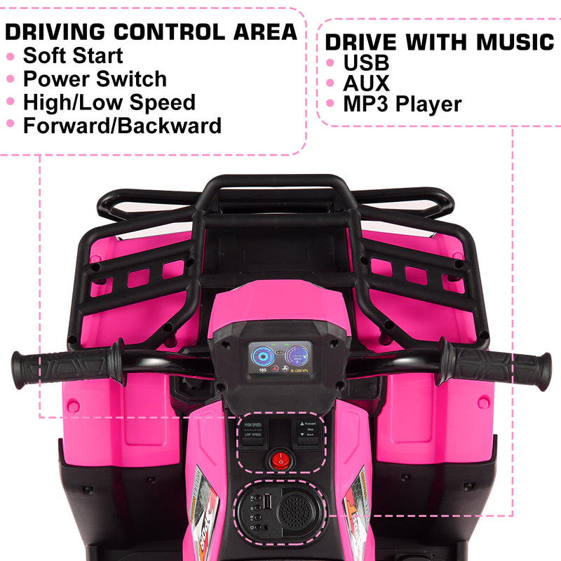 12V/24V Kids Electric Ride-On Jeep Truck ATV with LED Lights and Music Toy Vehicle Magic Cars 23