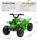 Kids Ride-On ATV Car with LED Headlights for Ages 3-8 Boys and Girls Green Magic Cars 3