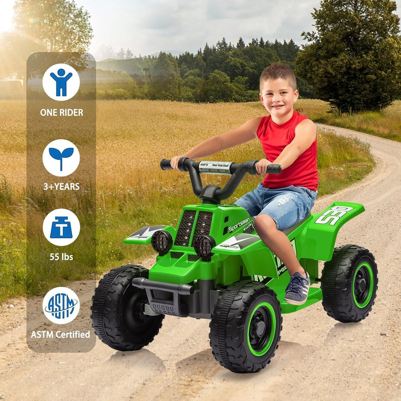 Kids Ride-On ATV Car with LED Headlights for Ages 3-8 Boys and Girls Green Magic Cars Variant 0