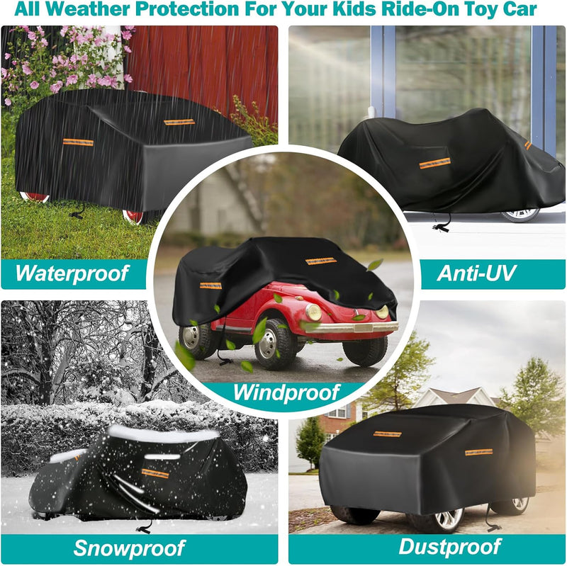 Large Waterproof Heavy-Duty 420D Cover for Kids Ride-On Power Wheels Car Magic Cars 2