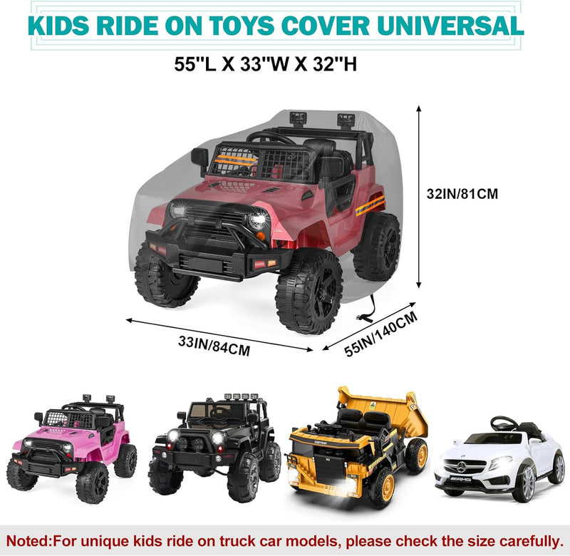 Large Waterproof Heavy-Duty 420D Cover for Kids Ride-On Power Wheels Car Magic Cars 5