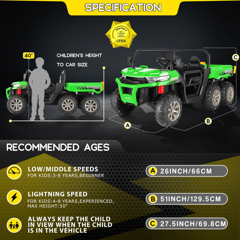 24V Electric Kids Ride-On Dump Truck with Remote Control and 4/6 Wheels Magic Cars 21