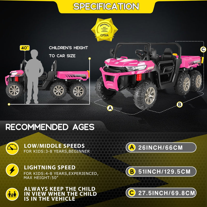 24V Electric Ride-On Dump Truck for Kids with Remote Control and 4/6 Wheels Magic Cars 18