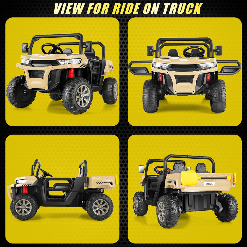 24V Electric Ride-On Dump Truck for Kids with Remote Control and 4/6 Wheels Magic Cars 24