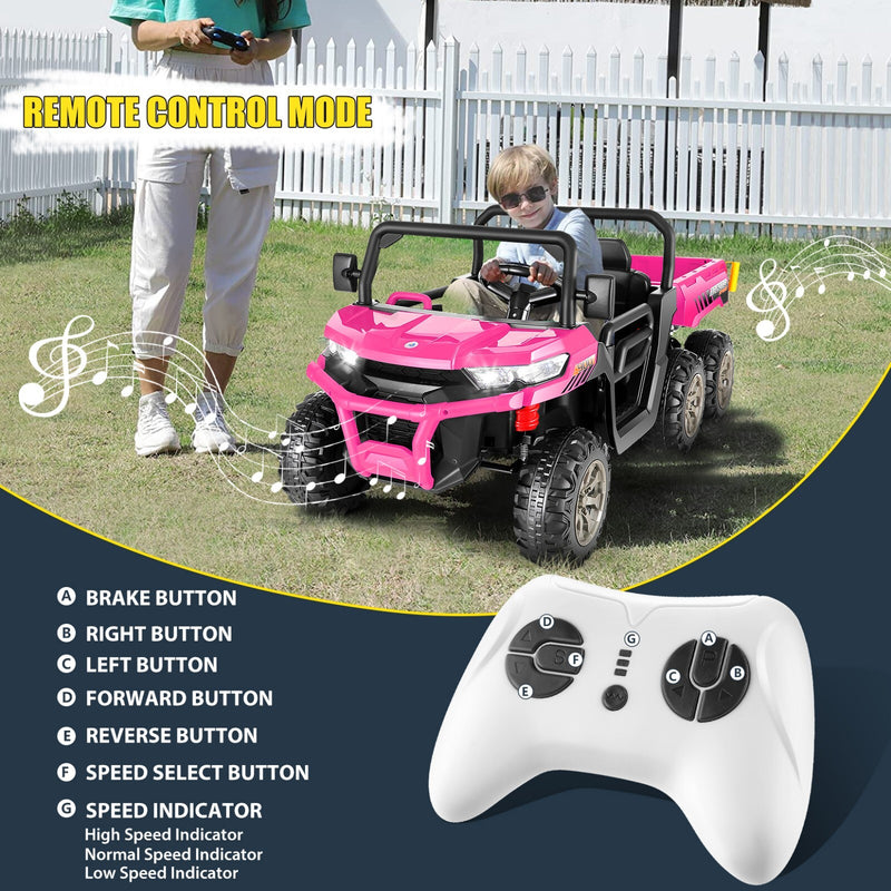 24V Electric Ride-On Dump Truck for Kids with Remote Control and 4/6 Wheels Magic Cars 6