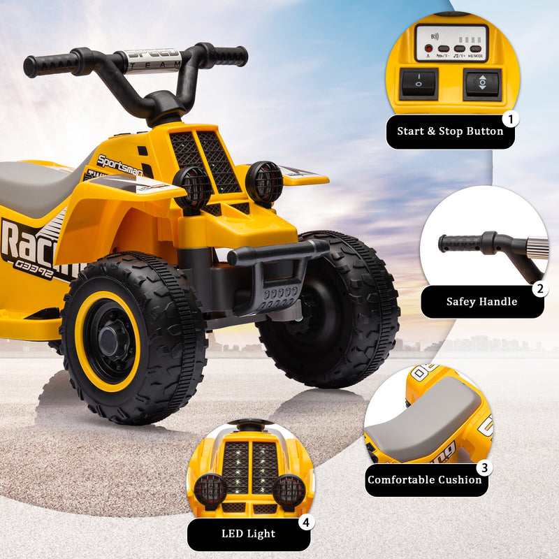 Kids 6V Electric Off-Road Quad ATV Ride-On Car Toy Magic Cars 4