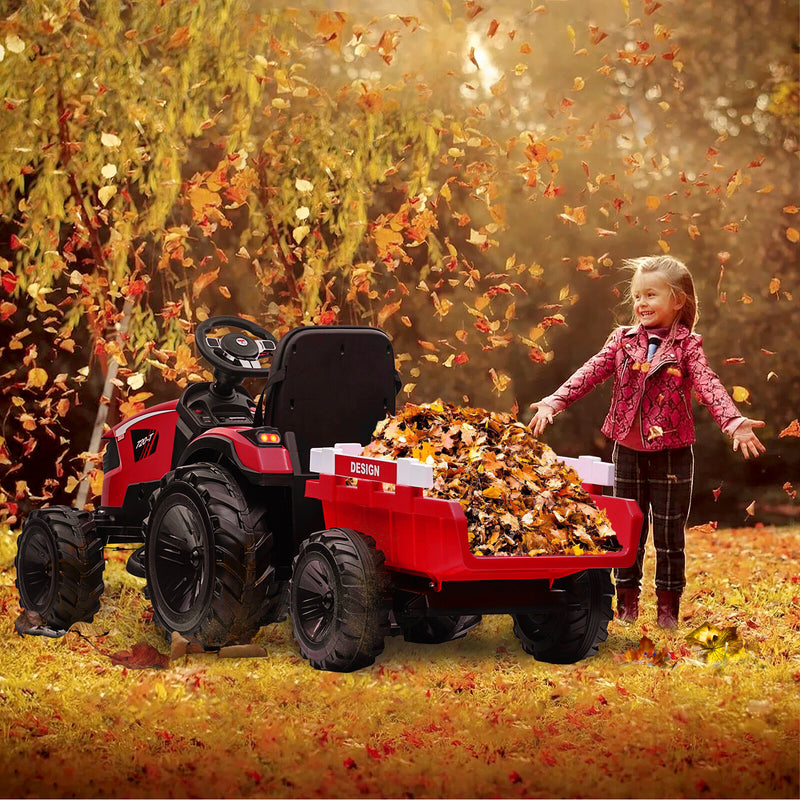 Kids 24V Electric Ride-On Excavator and Bulldozer Vehicle with Trailer Tractor Magic Cars 5