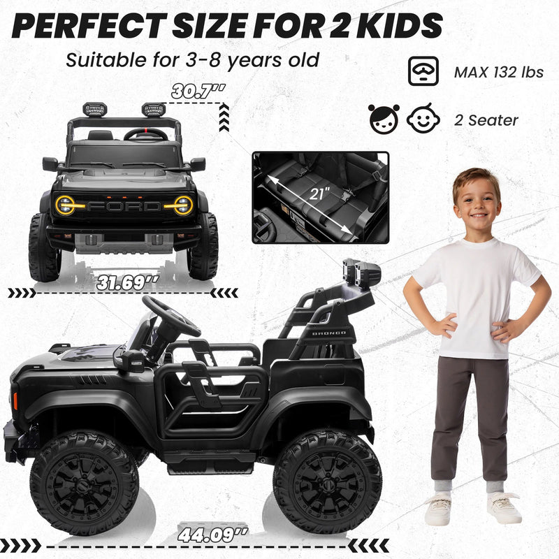 Kids 24V 2-Seater Ride-On Ford Bronco Car with Remote Control and Color Options Magic Cars 3
