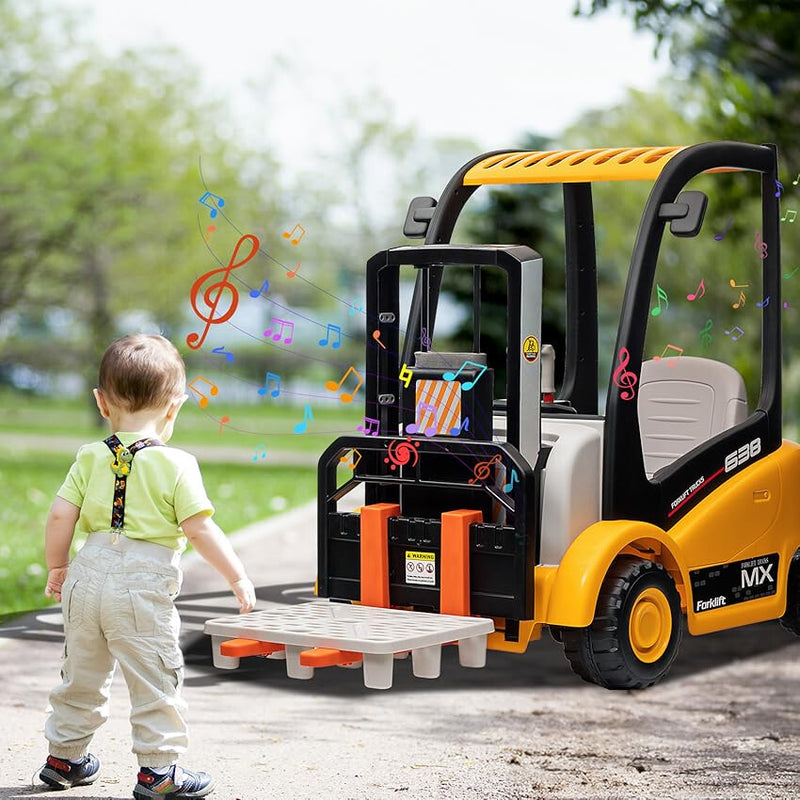 12V Battery-Powered Kids Electric Ride-On Forklift with Remote Control Magic Cars 0