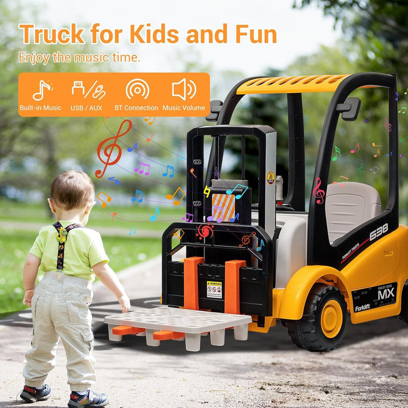 12V Battery-Powered Kids Electric Ride-On Forklift with Remote Control Magic Cars 8