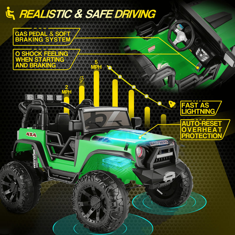 12V/24V Kids Electric Ride-On Jeep Truck ATV with Parent Remote Control Toy Vehicle Magic Cars 24