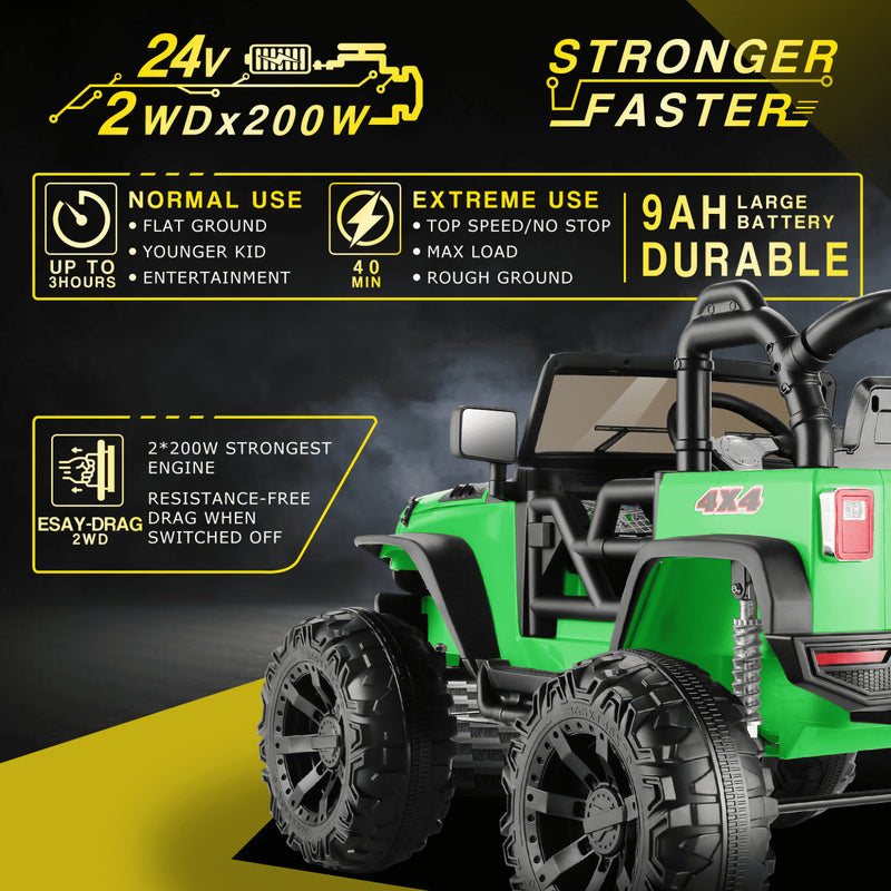 12V/24V Kids Electric Ride-On Jeep Truck ATV with Parent Remote Control Toy Vehicle Magic Cars 26