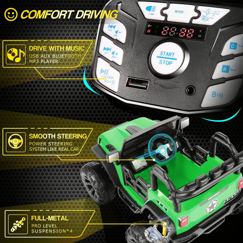 12V/24V Kids Electric Ride-On Jeep Truck ATV with Parent Remote Control Toy Vehicle Magic Cars 28