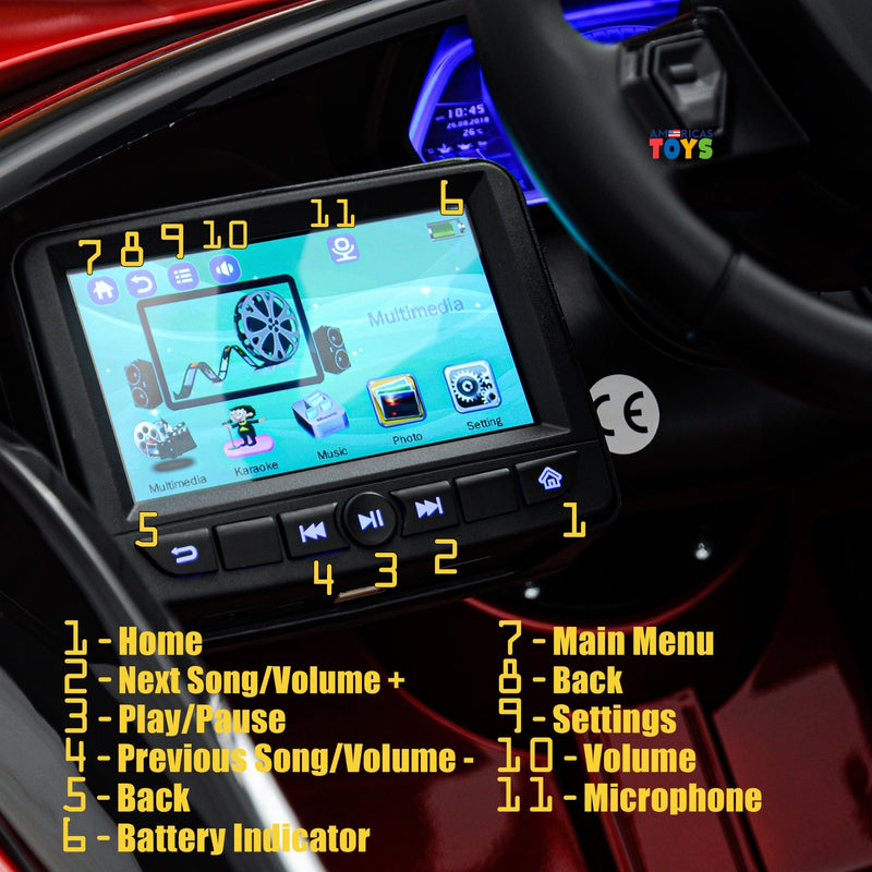 Kids Ride-On Licensed Lambo RC Car with MP4 Player and LED Wheels in Multiple Colors Magic Cars 19