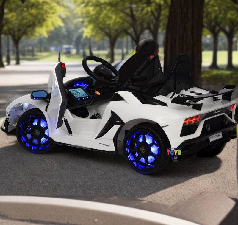 Kids Ride-On Licensed Lambo RC Car with MP4 Player and LED Wheels in Multiple Colors Magic Cars 23