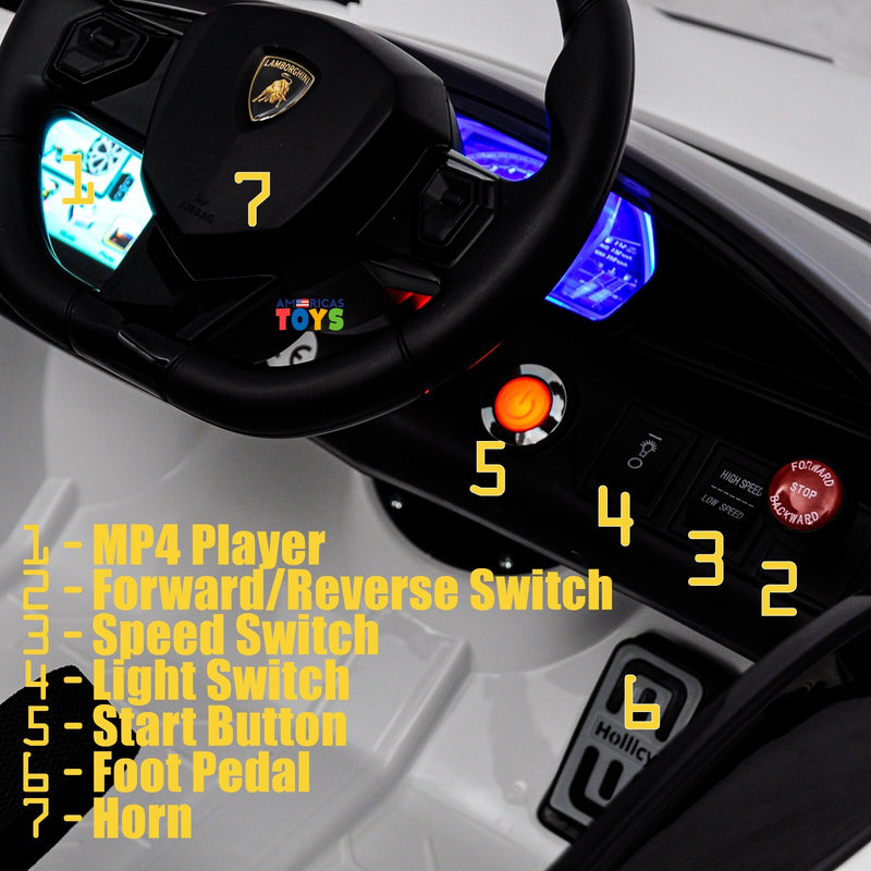 Kids Ride-On Licensed Lambo RC Car with MP4 Player and LED Wheels in Multiple Colors Magic Cars 29