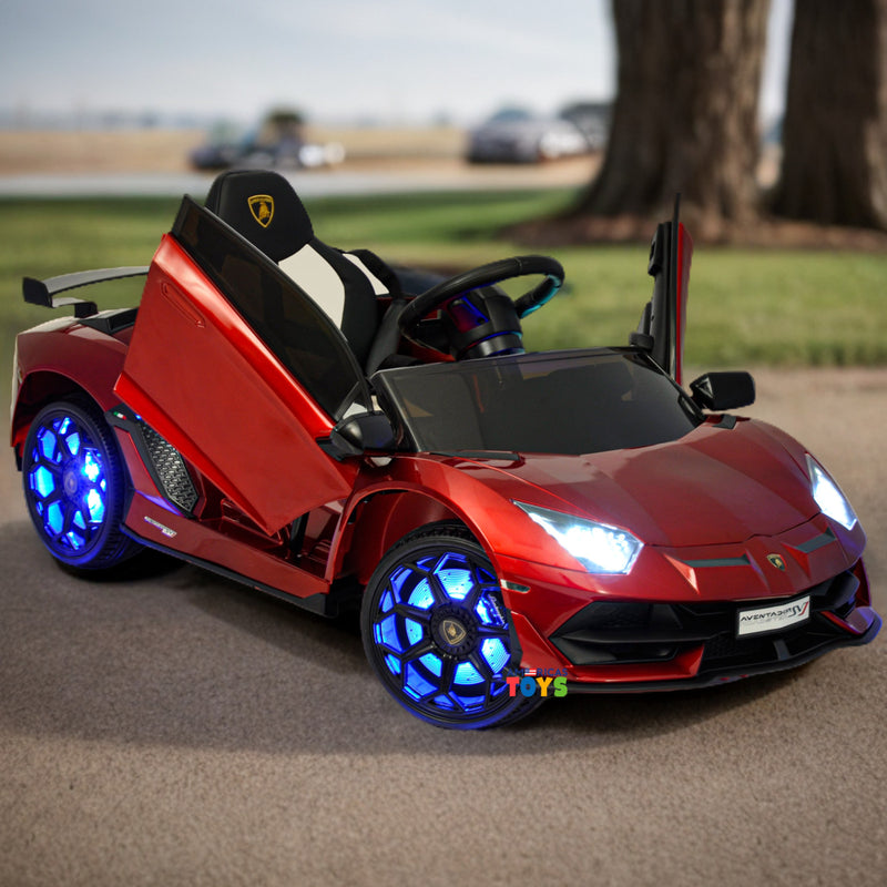 Kids Ride-On Licensed Lambo RC Car with MP4 Player and LED Wheels in Multiple Colors Magic Cars Variant 8