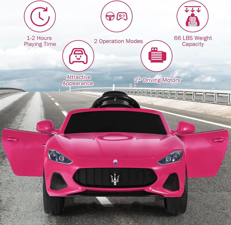 Licensed Maserati 12V Battery-Powered Kids Ride-On Car with Remote Control Magic Cars 2
