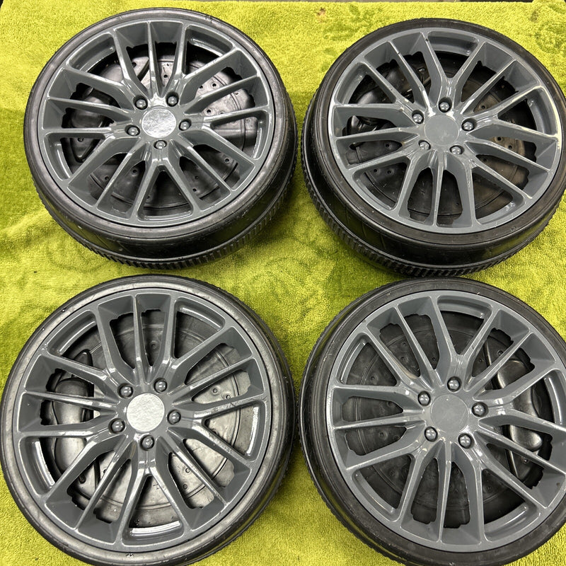 Kids Ride-On Grey and Black Car with Wheels and Rims Magic Cars 0