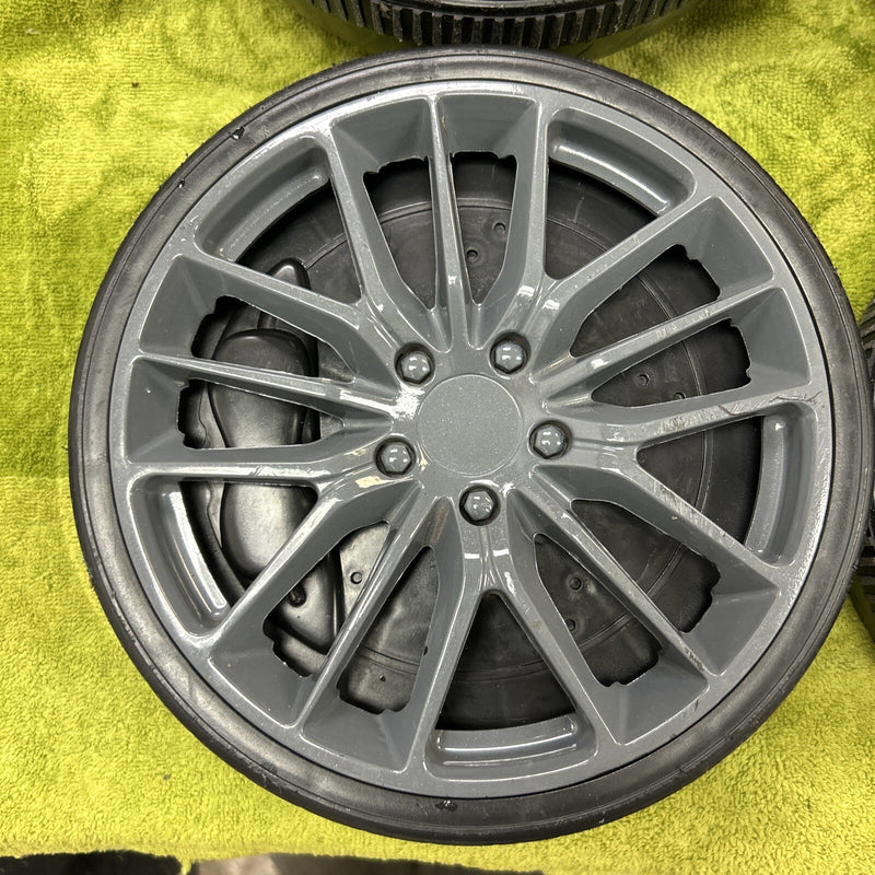 Kids Ride-On Grey and Black Car with Wheels and Rims Magic Cars 1