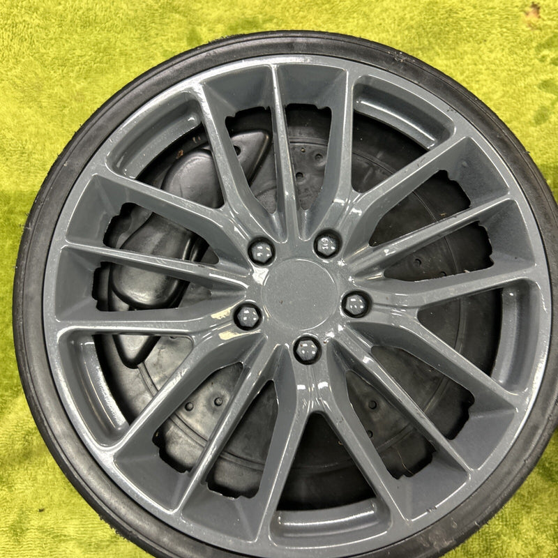 Kids Ride-On Grey and Black Car with Wheels and Rims Magic Cars 2